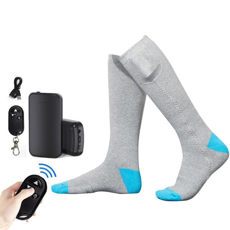 Winter Electric Heated Socks USB Rechargeable Remote Control Outdoor Thermal Socks 3 Temperatures Adjustment Heating Socks