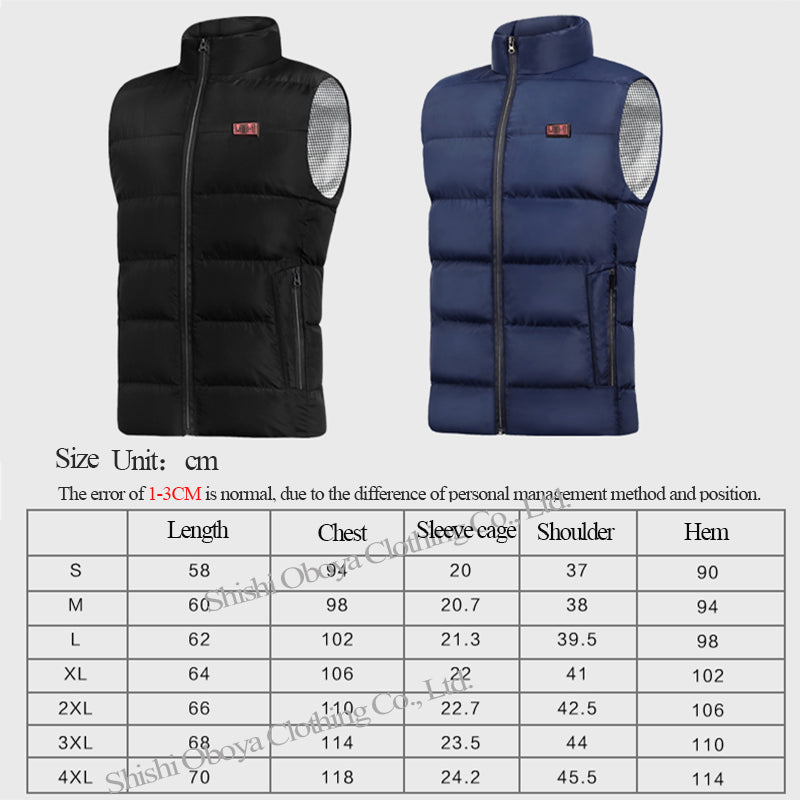 Factory Wholesale Unisex Heated VEST Soft Warm Waistcoat USB Jacket 9 Heating Zones Coat Customized Logo Winter