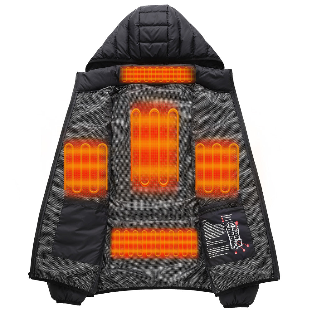 Heated Jacket USB Rechargeable Removable Battery Waterproof