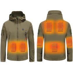 Winter Warm Hooded Coat with Battery Pack