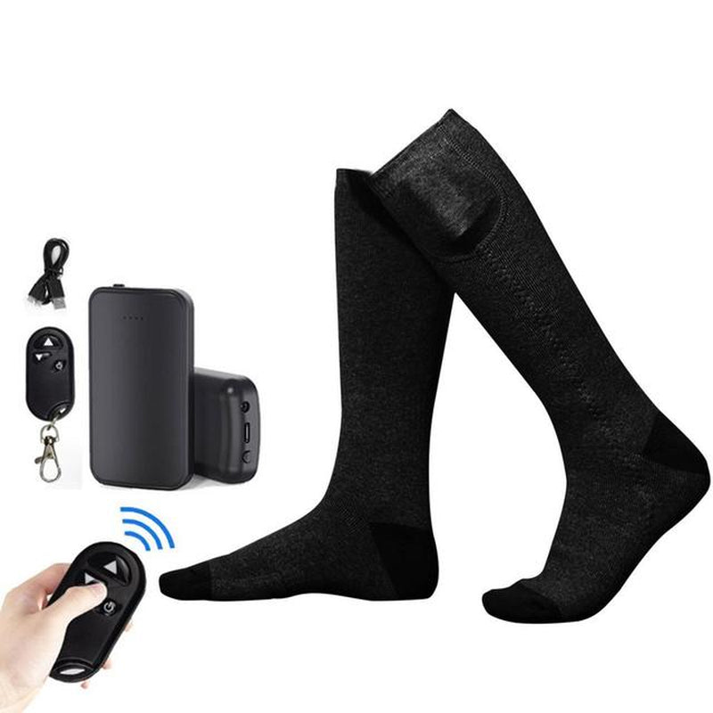 Winter Electric Heated Socks USB Rechargeable Remote Control Outdoor Thermal Socks 3 Temperatures Adjustment Heating Socks