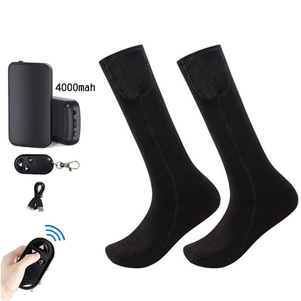 Winter Electric Heated Socks USB Rechargeable Remote Control Outdoor Thermal Socks 3 Temperatures Adjustment Heating Socks