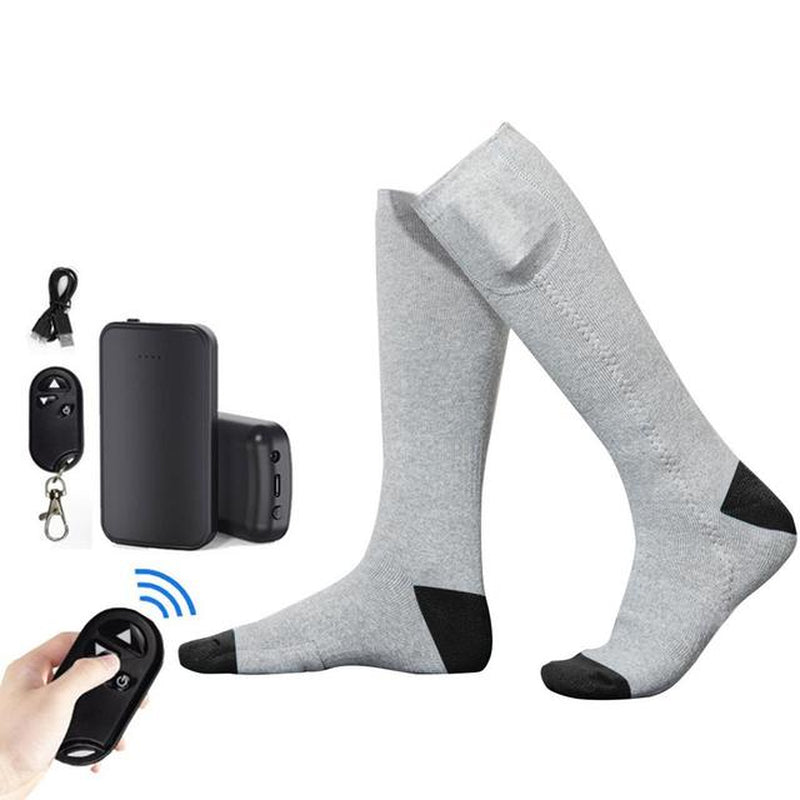 Winter Electric Heated Socks USB Rechargeable Remote Control Outdoor Thermal Socks 3 Temperatures Adjustment Heating Socks