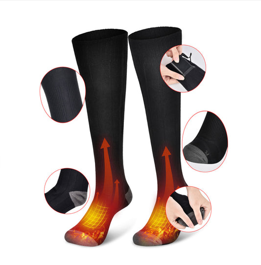 Rechargeable Battery Operated Heated Socks Thermal Cozy Unisex Foot Warmer with 3.7V 5V USB 7.4V Volt 2200Mah 3000Mah 4000Mah