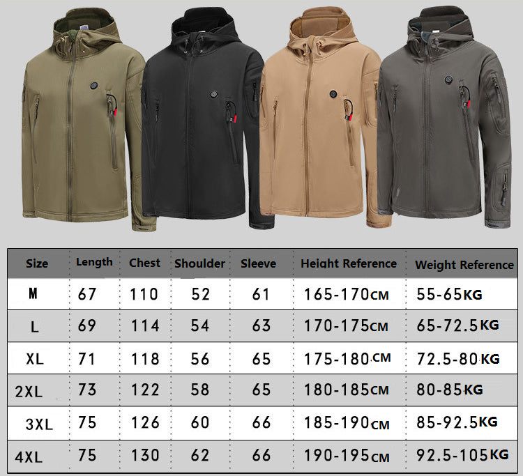 Winter Warm Hooded Coat with Battery Pack