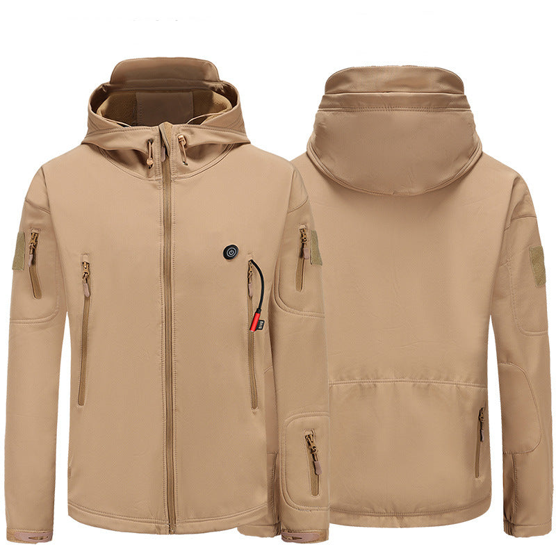 Winter Warm Hooded Coat with Battery Pack