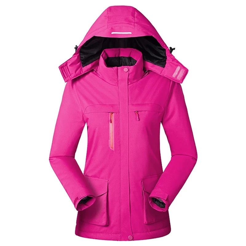 Women Winter Intelligent Heating Jacket USB Charging Women Heated Coat Outdoor Fleece Female Windproof Climbing Clothes