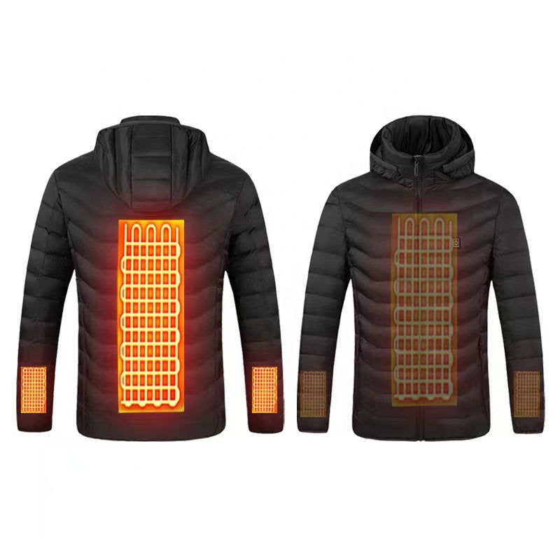 USB Rechargeable Heated Jacket OEM Wholesale Warm Coat down Jacket Puffer Coat Outdoor Winter