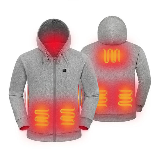 100% Cotton Far Infrared Usb Battery Powered Mens Hoodie Jacket Heated Sweatshirt