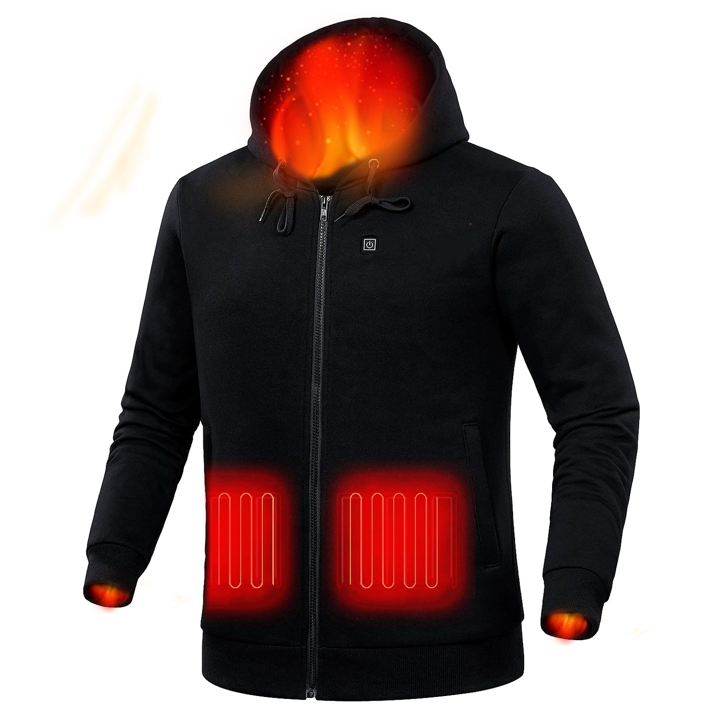 100% Cotton Far Infrared Usb Battery Powered Mens Hoodie Jacket Heated Sweatshirt